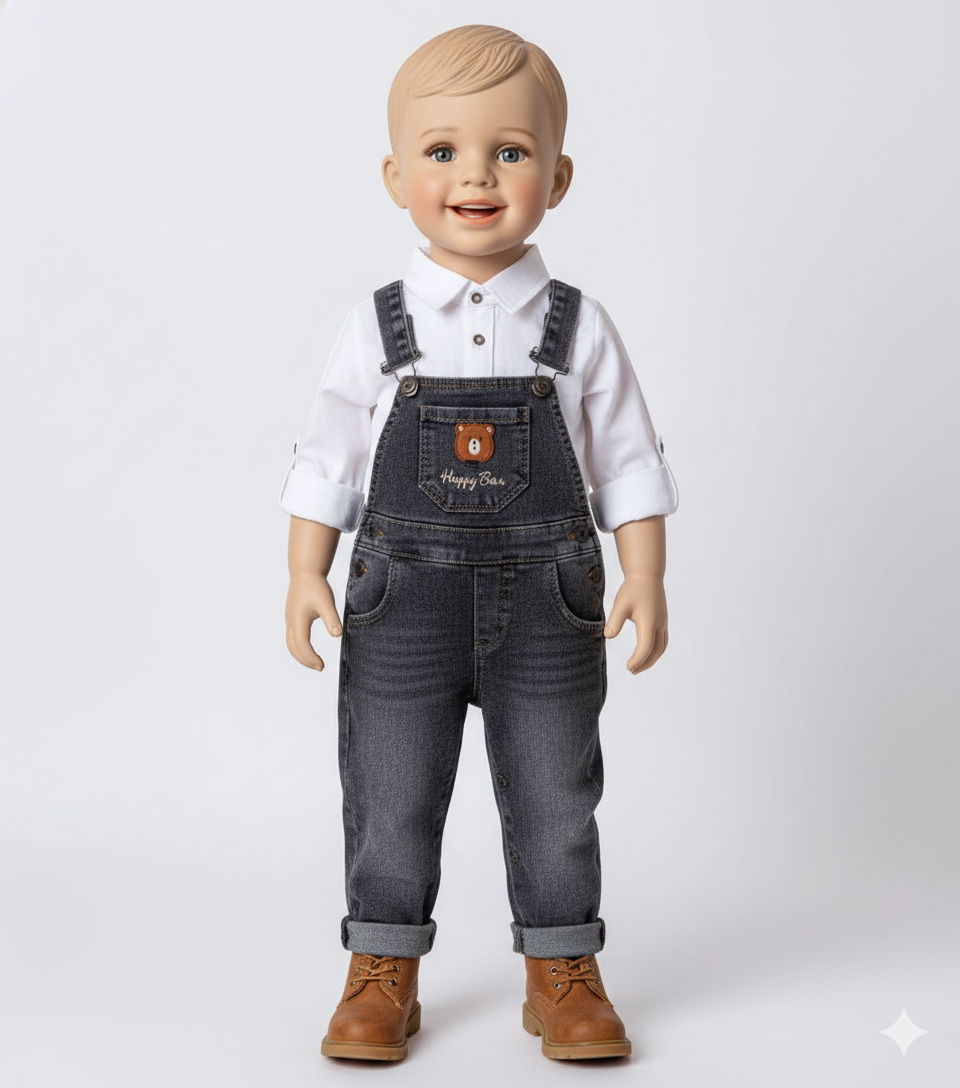 Ensemble Salopette Chic 4 Pièces pour Bébé