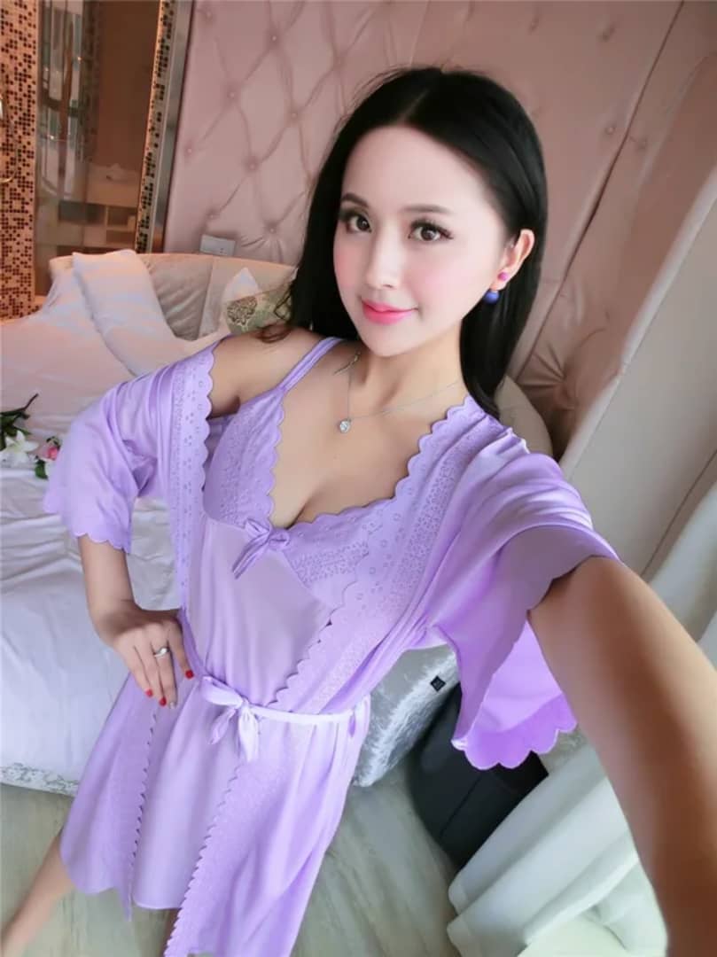 Robe de Nuit Satinée 3 Pièces