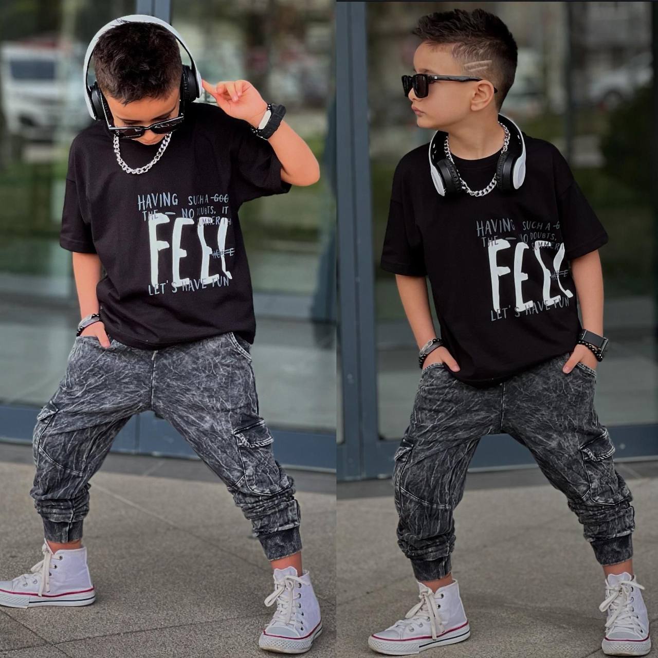 Ensemble Garçon Streetwear "FEEL" – Style & 2 Pièces