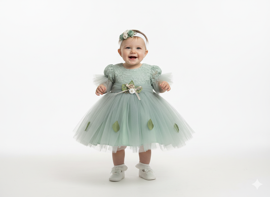 La Robe "Fée des Bois" en Tulle Vert d'Eau