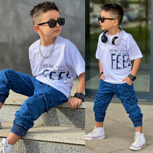 Ensemble Garçon Streetwear "FEEL" – Style &amp;  2 Pièces
