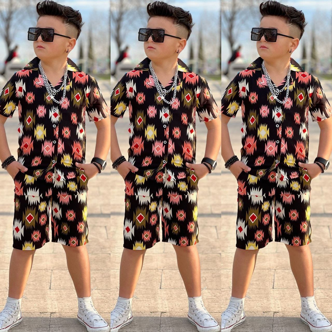 Collection Chemise-Short à Motifs Audacieux