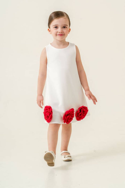 Robe Trapèze "Fleur de Coton" – Élégance en 3D