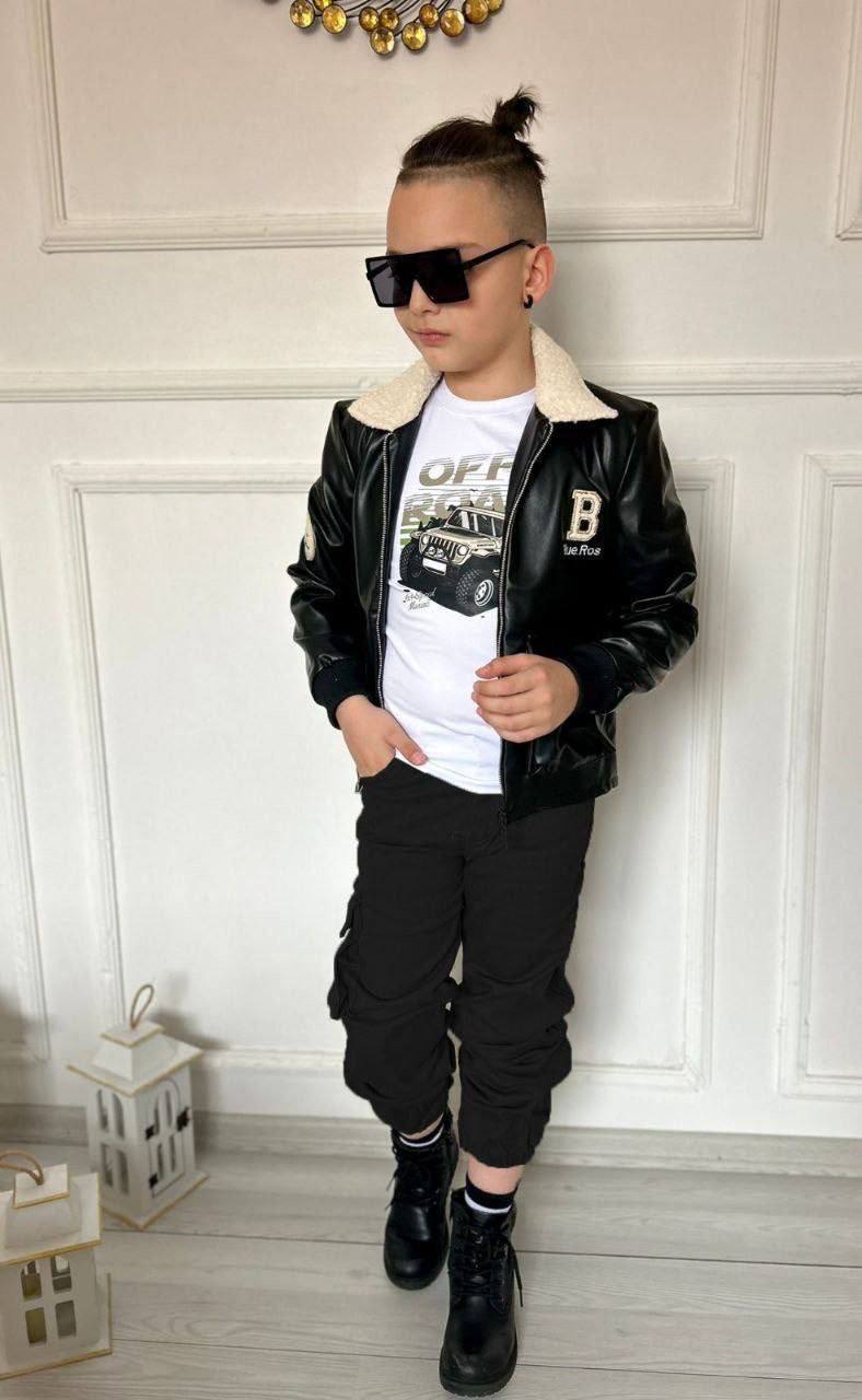 Le Look Tout-Terrain Rock et Similicuir pour Garçon 3 pièces